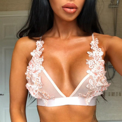 Sexy Lace Floral Sheer Bra