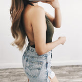 Hanging Neck Backless Sexy Bodysuit