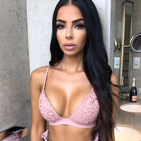 Sexy Baby Pink Lace Bralette